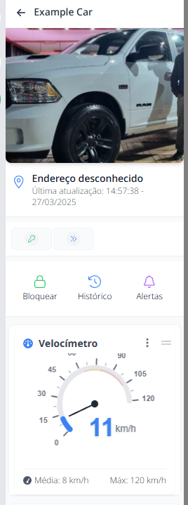 Widget de detalhes do veículo